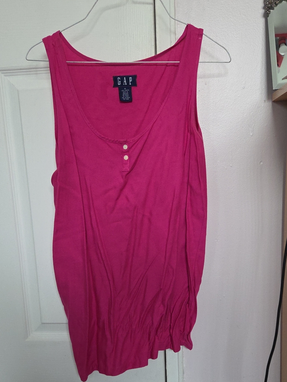 GAP Bright Fuchsia Henley Tank Top